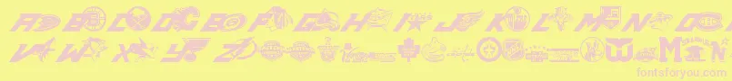 Nhl Font – Pink Fonts on Yellow Background