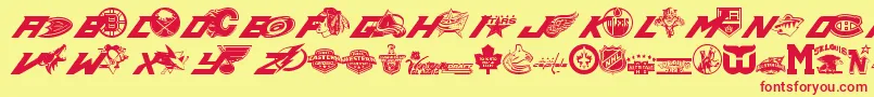 Nhl Font – Red Fonts on Yellow Background