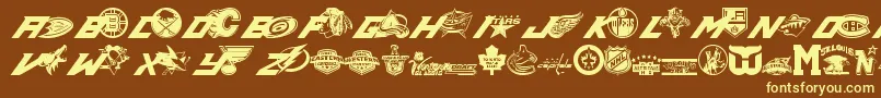 Nhl Font – Yellow Fonts on Brown Background