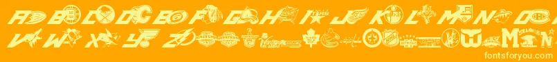 Nhl Font – Yellow Fonts on Orange Background