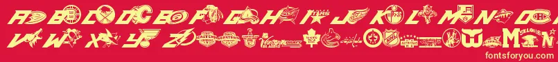 Nhl Font – Yellow Fonts on Red Background