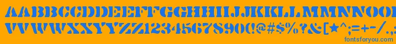 Dirty ffy Font – Blue Fonts on Orange Background