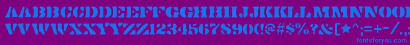 Dirty ffy Font – Blue Fonts on Purple Background