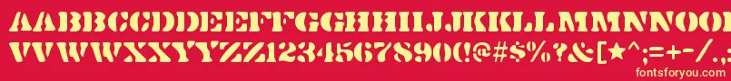 Dirty ffy Font – Yellow Fonts on Red Background