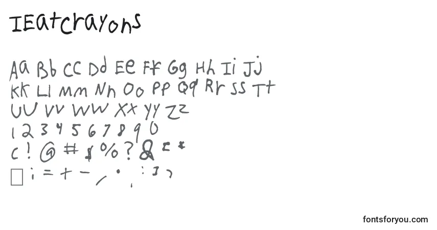 Schriftart IEatCrayons – Alphabet, Zahlen, spezielle Symbole