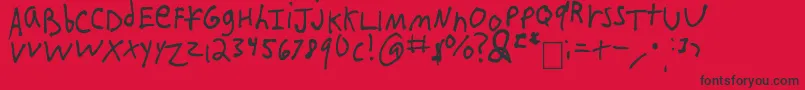 IEatCrayons-Schriftart – Schwarze Schriften auf rotem Hintergrund