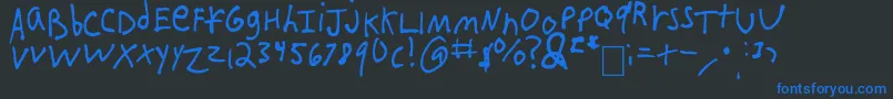 Шрифт IEatCrayons – синие шрифты на чёрном фоне