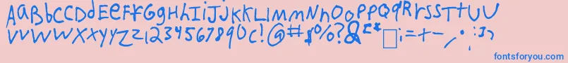 Шрифт IEatCrayons – синие шрифты на розовом фоне