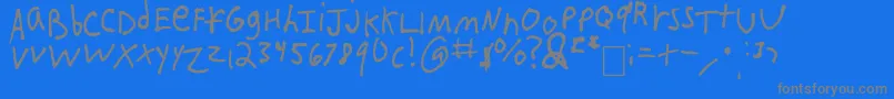 IEatCrayons-Schriftart – Graue Schriften auf blauem Hintergrund