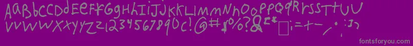 フォントIEatCrayons – 紫の背景に灰色の文字