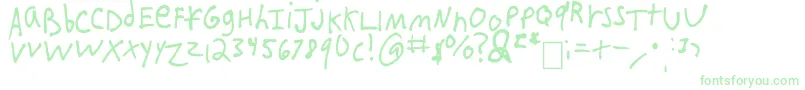 IEatCrayons-Schriftart – Grüne Schriften auf weißem Hintergrund
