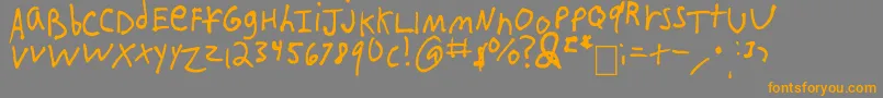 IEatCrayons-Schriftart – Orangefarbene Schriften auf grauem Hintergrund