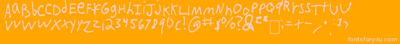 IEatCrayons-Schriftart – Rosa Schriften auf orangefarbenem Hintergrund