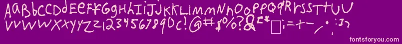 IEatCrayons-Schriftart – Rosa Schriften auf violettem Hintergrund