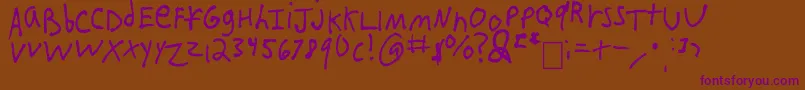 IEatCrayons-fontti – violetit fontit ruskealla taustalla