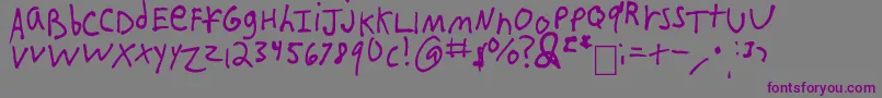 IEatCrayons-Schriftart – Violette Schriften auf grauem Hintergrund