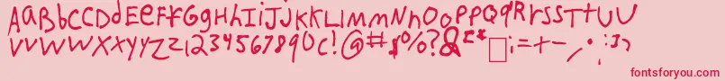 IEatCrayons Font – Red Fonts on Pink Background