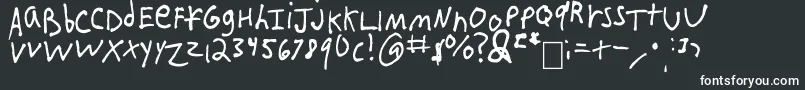 IEatCrayons-fontti – valkoiset fontit mustalla taustalla