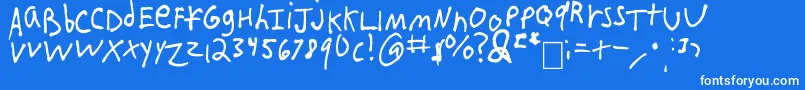 IEatCrayons-fontti – valkoiset fontit sinisellä taustalla