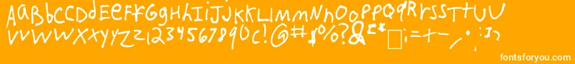 IEatCrayons-Schriftart – Weiße Schriften auf orangefarbenem Hintergrund