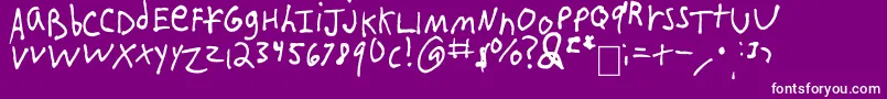 IEatCrayons-fontti – valkoiset fontit violetilla taustalla