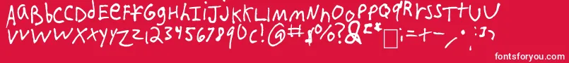 フォントIEatCrayons – 赤い背景に白い文字