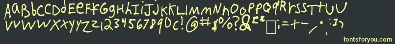 Шрифт IEatCrayons – жёлтые шрифты на чёрном фоне