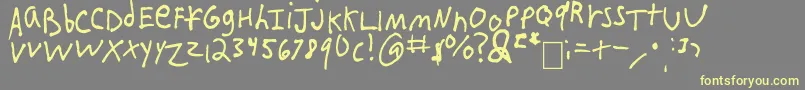 IEatCrayons-Schriftart – Gelbe Schriften auf grauem Hintergrund