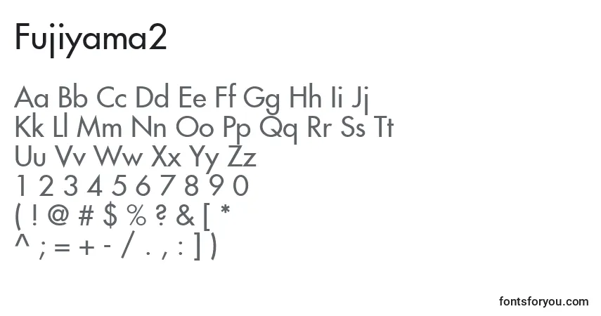 A fonte Fujiyama2 – alfabeto, números, caracteres especiais