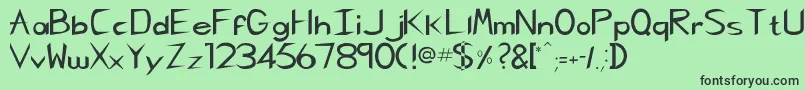 Pcgregoriankk Font – Black Fonts on Green Background