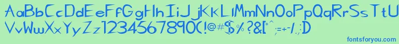 Pcgregoriankk Font – Blue Fonts on Green Background