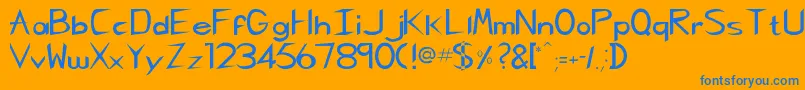 Pcgregoriankk Font – Blue Fonts on Orange Background