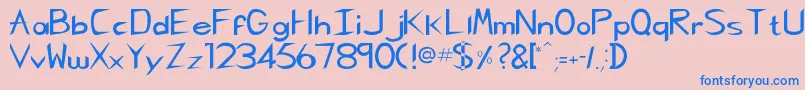 Pcgregoriankk Font – Blue Fonts on Pink Background