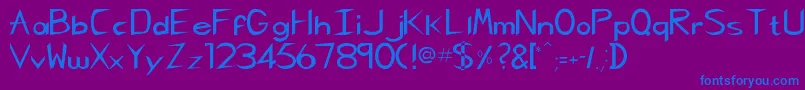 Pcgregoriankk Font – Blue Fonts on Purple Background