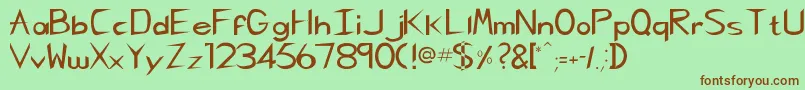 Pcgregoriankk Font – Brown Fonts on Green Background