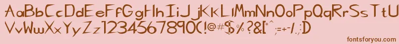 Pcgregoriankk Font – Brown Fonts on Pink Background