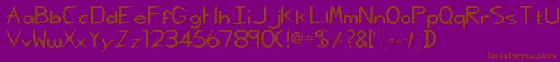 Pcgregoriankk Font – Brown Fonts on Purple Background