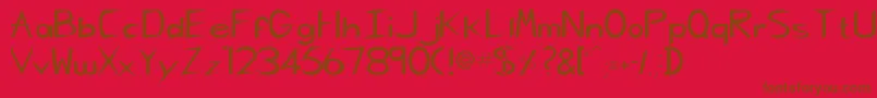 フォントPcgregoriankk – 赤い背景に茶色の文字