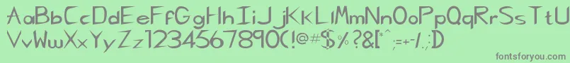 Pcgregoriankk Font – Gray Fonts on Green Background