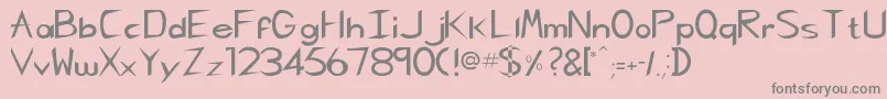Pcgregoriankk Font – Gray Fonts on Pink Background