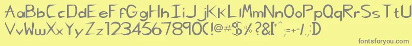 Pcgregoriankk Font – Gray Fonts on Yellow Background