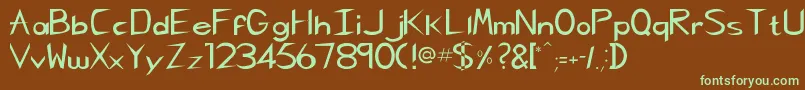 Pcgregoriankk Font – Green Fonts on Brown Background