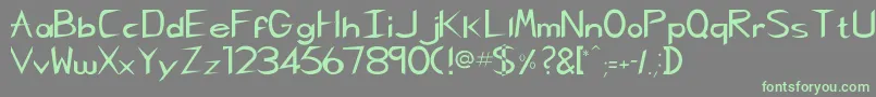 Pcgregoriankk Font – Green Fonts on Gray Background