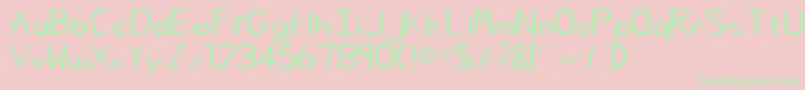 Pcgregoriankk Font – Green Fonts on Pink Background