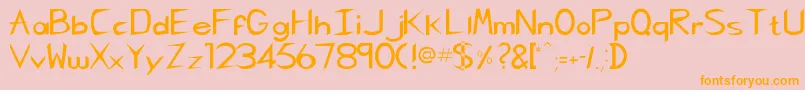 Pcgregoriankk Font – Orange Fonts on Pink Background