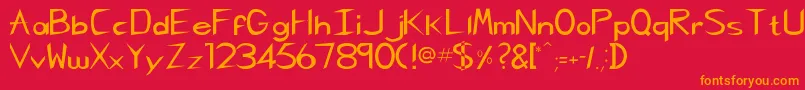 Pcgregoriankk Font – Orange Fonts on Red Background