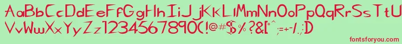 Pcgregoriankk Font – Red Fonts on Green Background