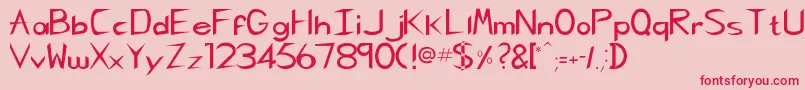 Pcgregoriankk Font – Red Fonts on Pink Background