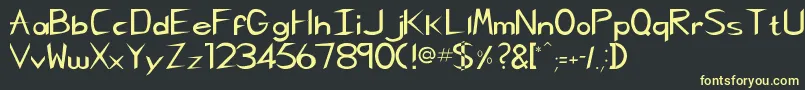 Pcgregoriankk Font – Yellow Fonts on Black Background