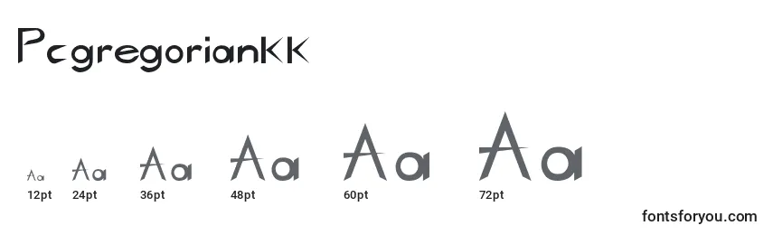Pcgregoriankk Font Sizes